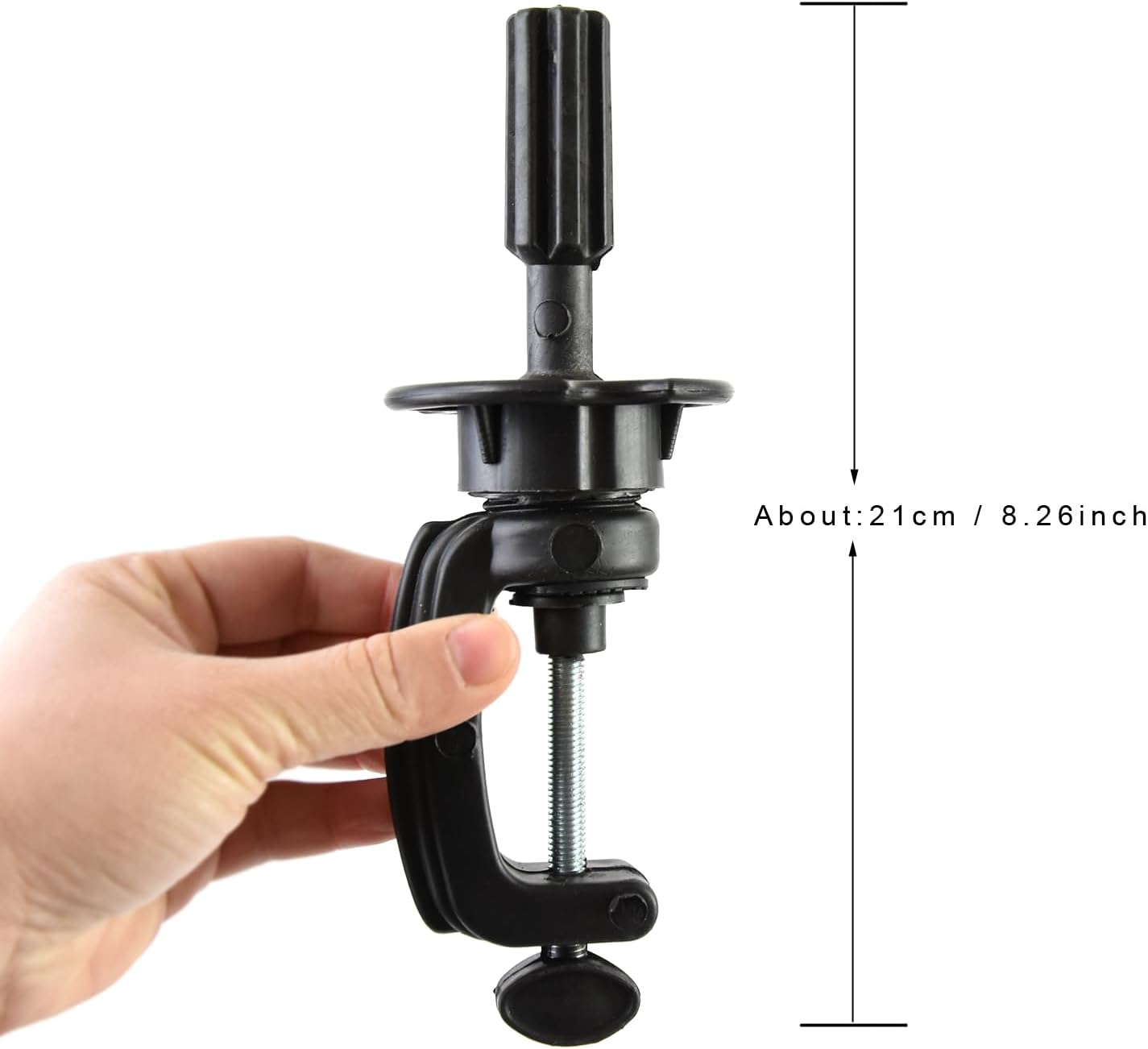 Kappershoofd, professioneel, 100% afro-haar, trainingshoofd voor kappers, met tafelstandaard (35 cm, zwart)