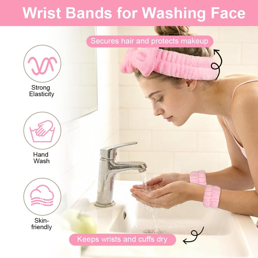 Vicloon 40 stuks professionele make-upkwasten met Beauty Blender, poedervlokken, hoofdband, premium kwasten voor foundation, roze