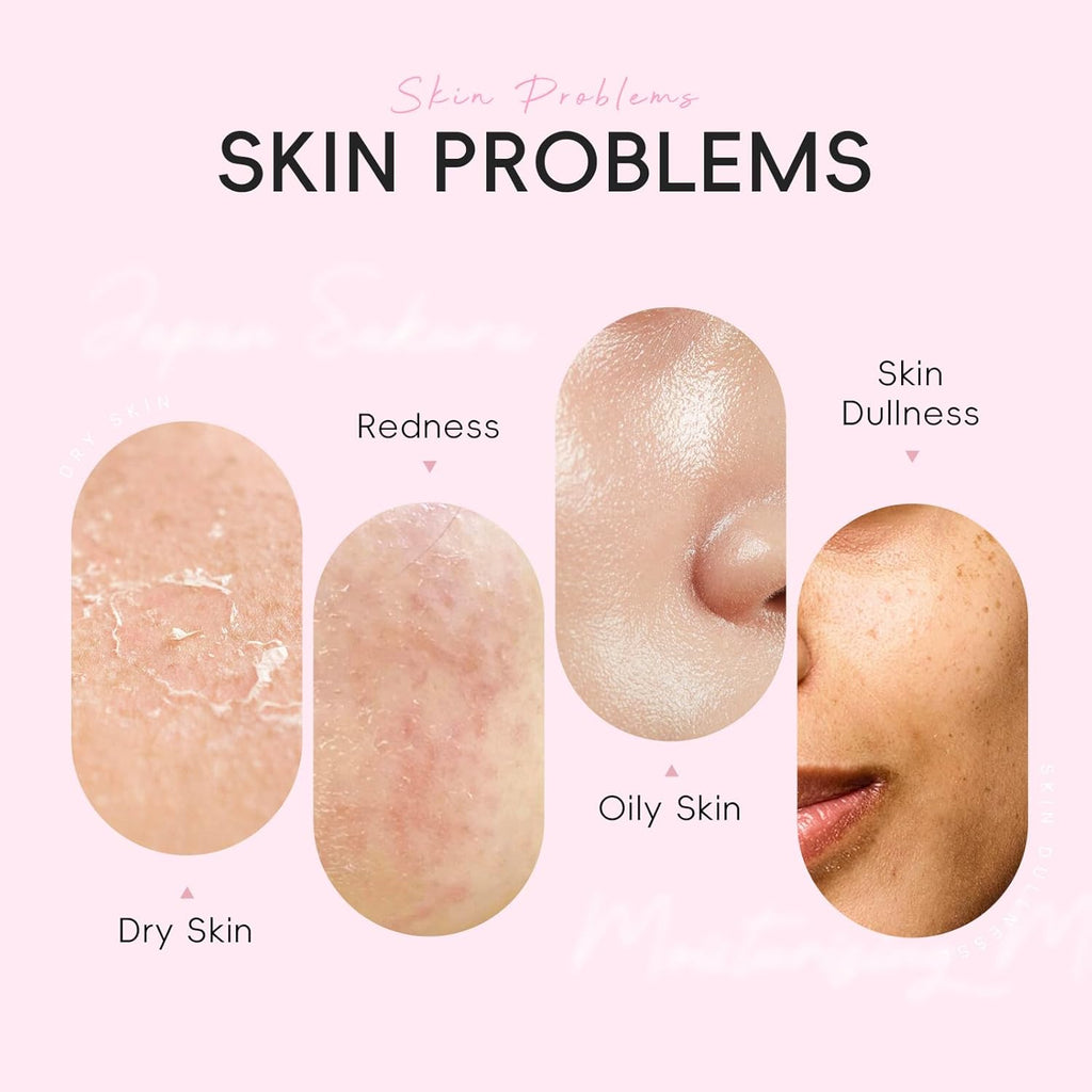 LAIKOU Sakura Skincare Set voor tieners, meisjes, 18-delig, gezichtsverzorgingsset voor reizen, met reiniger, crème, masker, patch, lippen, elastisch, voor hydraterend, voedend en glanzend
