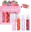 Girls Roll On Lip Gloss Set met Case, 4 stuks lipgloss, glanzend, voor kinderen en jongeren, fruitige smaken, geschikt voor kinderen, feestcadeau, beste vrienden