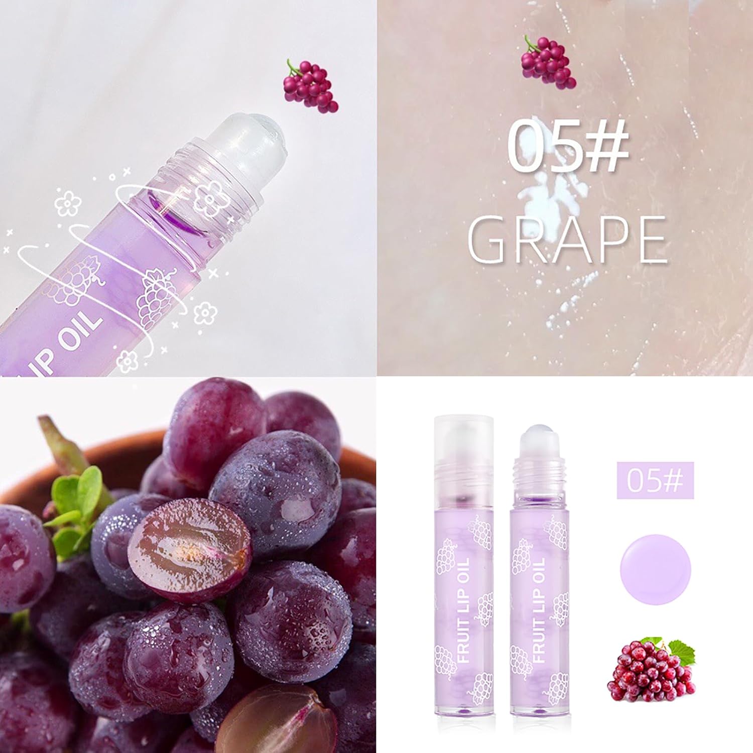 Girls Roll On Lip Gloss Set met Case, 4 stuks lipgloss, glanzend, voor kinderen en jongeren, fruitige smaken, geschikt voor kinderen, feestcadeau, beste vrienden