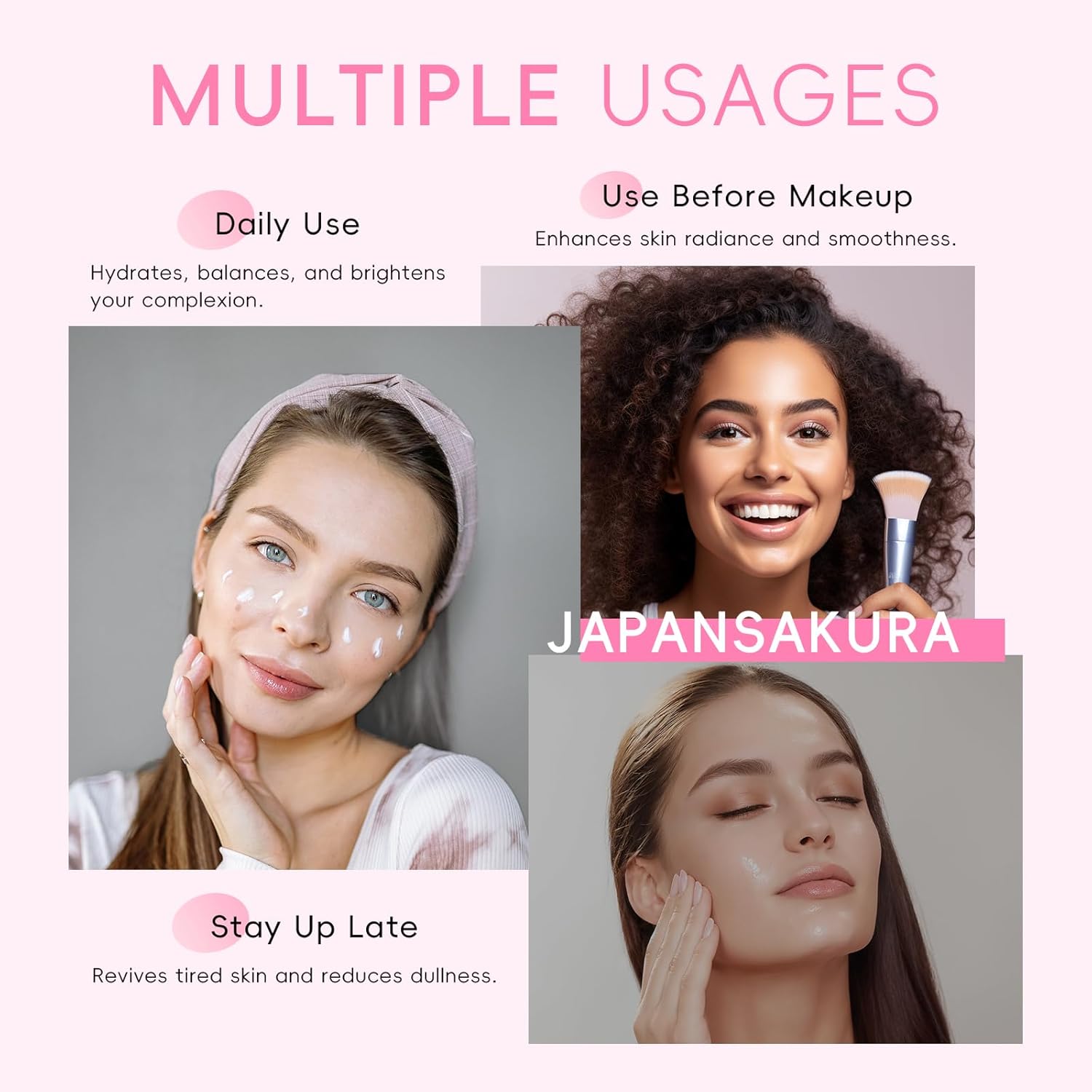 LAIKOU Sakura Gezichtsverzorgingsset, 11-delig, gezichtsverzorgingsset voor tieners, reishuidverzorgingsset met gezichtsreiniger, serum, vochtinbrengende crème, gezichtsmasker en moddermasker