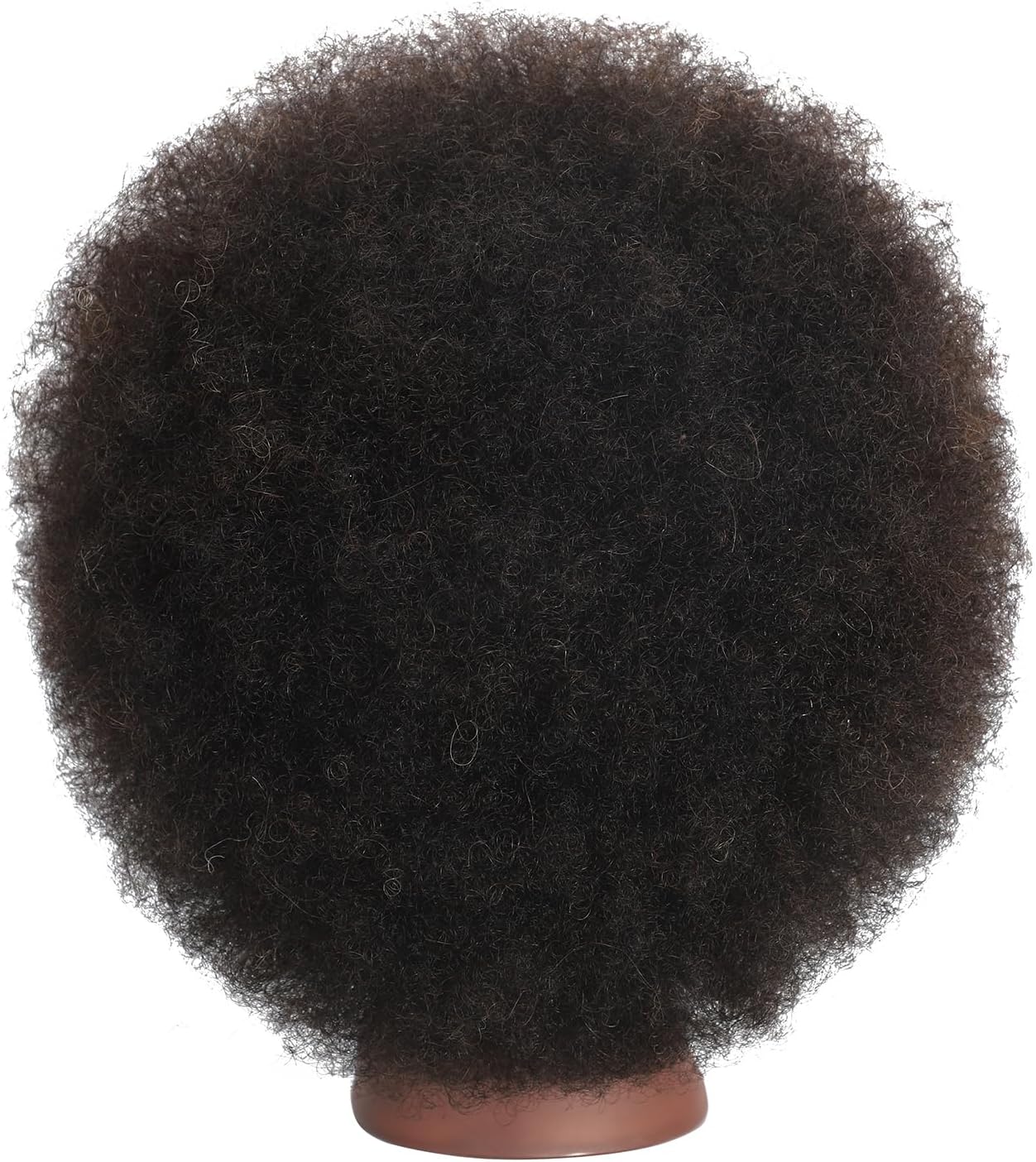 Afro mannequin-hoofd met krullend menselijk haar, cosmetologie, mannequinhoofd voor haarweergave, bril en praktijk