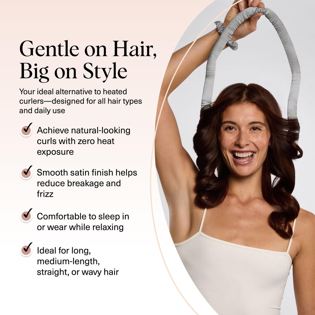 Kitsch Satin Heatless Curlers Set – Heatless Curls Overnight with 34" Hair Curler & 2 Satin Scrunchies – Comfortable Hair Curlers to Sleep In for Frizz-Free, No Heat Damage Styling - Sunset Tie Dye