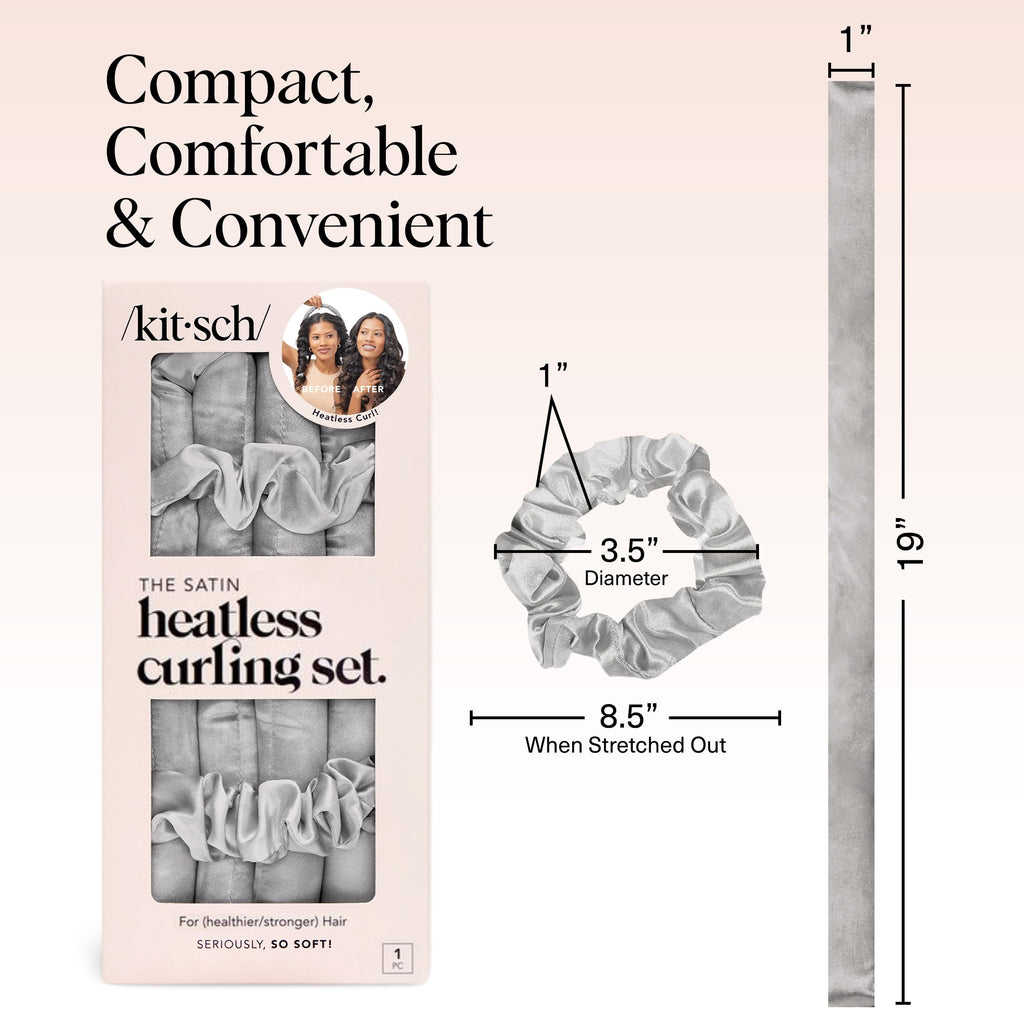 Kitsch Satin Heatless Curlers Set – Heatless Curls Overnight with 34" Hair Curler & 2 Satin Scrunchies – Comfortable Hair Curlers to Sleep In for Frizz-Free, No Heat Damage Styling - Sunset Tie Dye
