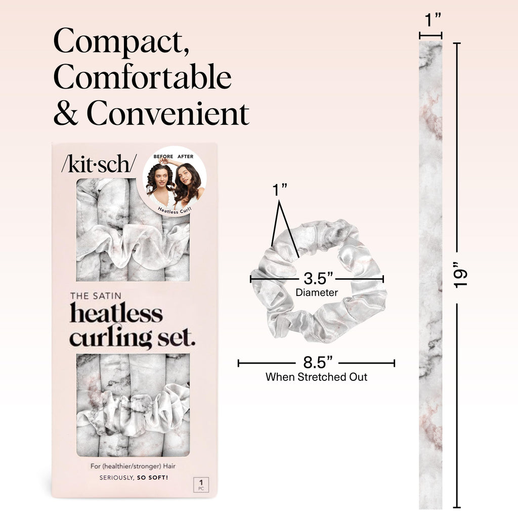 Kitsch Satin Heatless Curlers Set – Heatless Curls Overnight with 34" Hair Curler & 2 Satin Scrunchies – Comfortable Hair Curlers to Sleep In for Frizz-Free, No Heat Damage Styling - Sunset Tie Dye