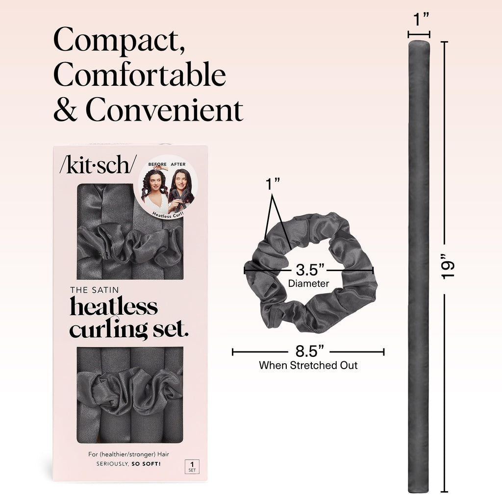 Kitsch Satin Heatless Curlers Set – Heatless Curls Overnight with 34" Hair Curler & 2 Satin Scrunchies – Comfortable Hair Curlers to Sleep In for Frizz-Free, No Heat Damage Styling - Sunset Tie Dye