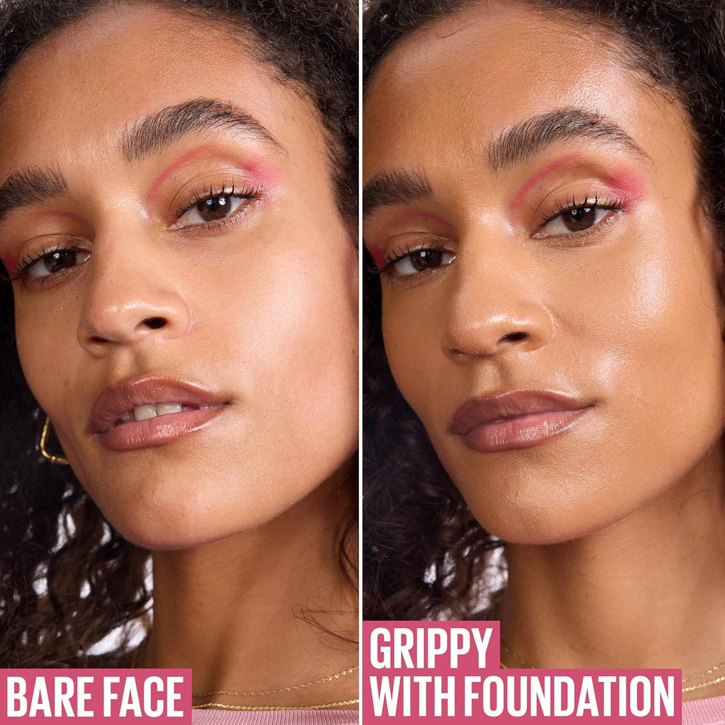 Maybelline New York Grippy Serum Foundation, fixeert make-up gedurende 24 uur, formule met 2% niacinamide, 30 ml