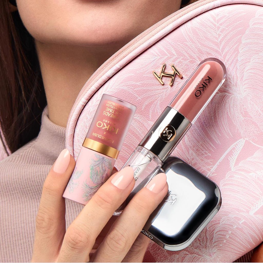 KIKO Milano Threads Of Time Lip To Cheek Up Kit, Make-up Geschenkdoos: 2-in-1 Lippenstift en Lippenstift, Vloeibare Blush en Powder Blush
