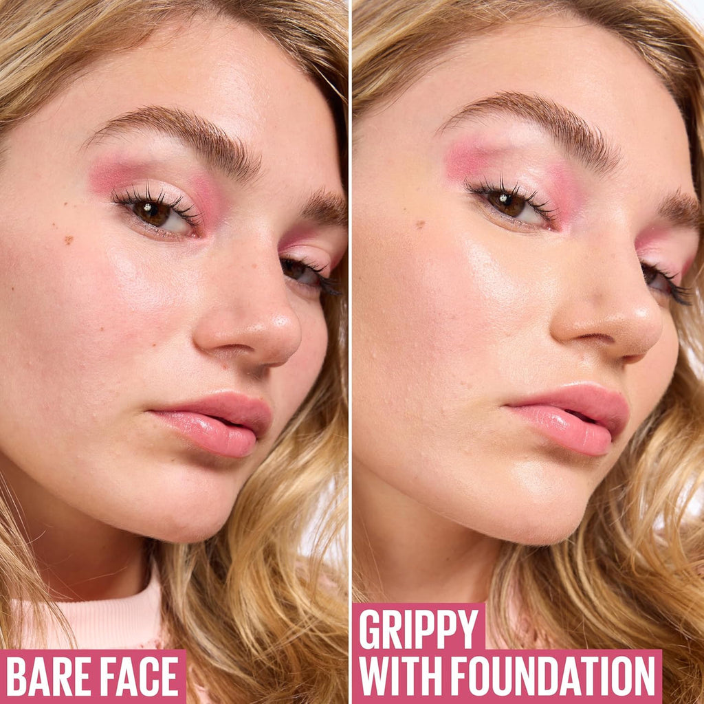 Maybelline New York Grippy Serum Foundation, fixeert make-up gedurende 24 uur, formule met 2% niacinamide, 30 ml