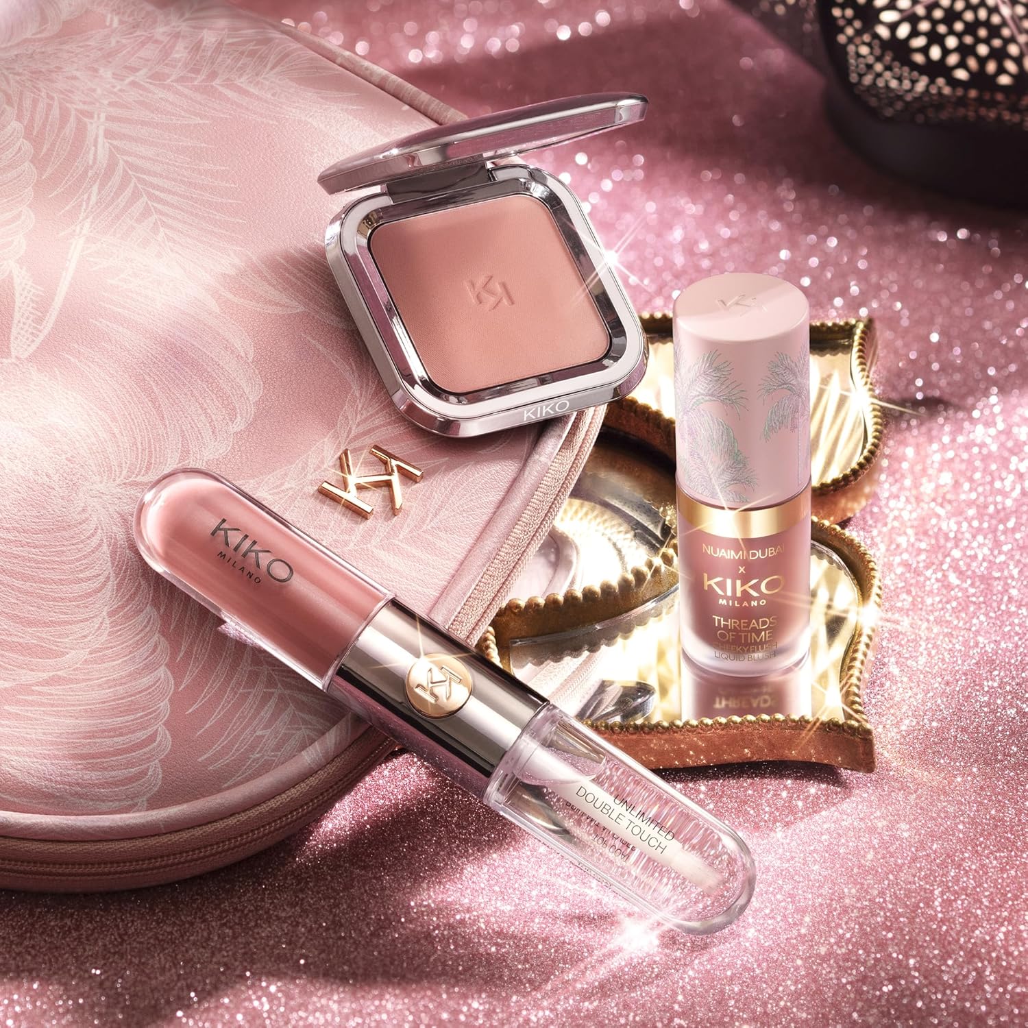 KIKO Milano Threads Of Time Lip To Cheek Up Kit, Make-up Geschenkdoos: 2-in-1 Lippenstift en Lippenstift, Vloeibare Blush en Powder Blush